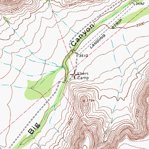 Topographic Map of Ebers Camp, TX