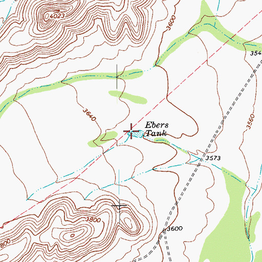 Topographic Map of Ebers Tank, TX