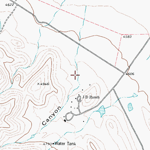 Topographic Map of Echo Canyon, TX