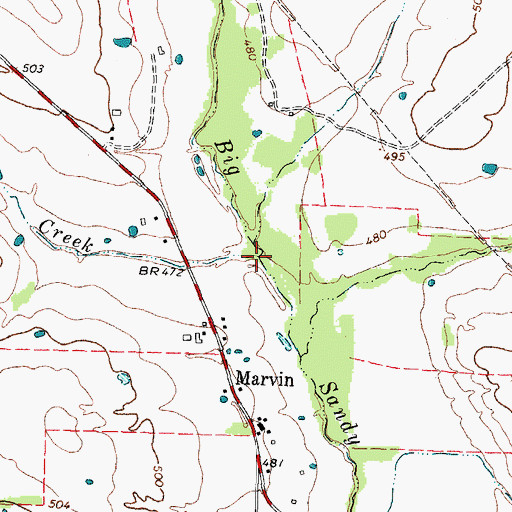 Topographic Map of Echols Creek, TX
