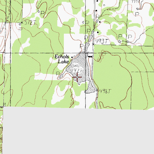 Topographic Map of Echols Lake, TX