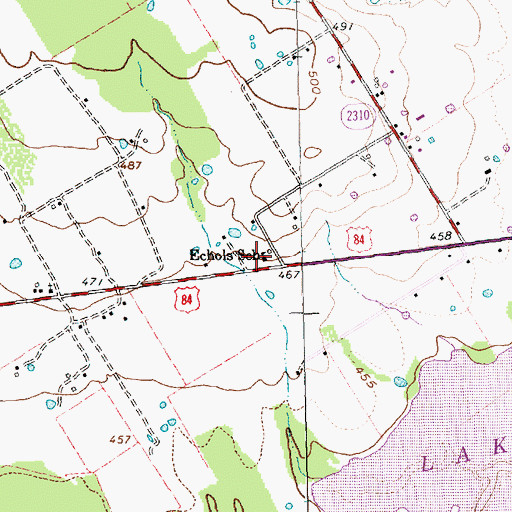 Topographic Map of Echols School, TX