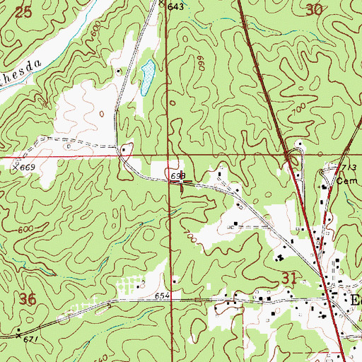 Topographic Map of Equality Methodist Church, AL