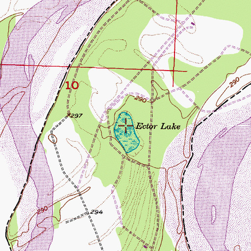 Topographic Map of Ector Lake, TX