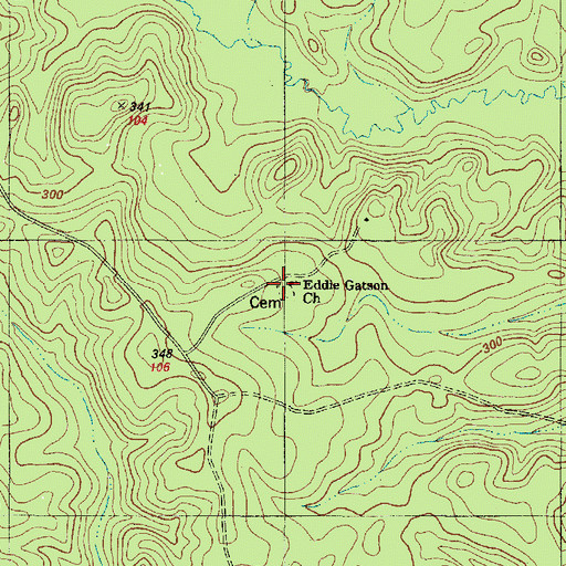 Topographic Map of Eddie Gatson Cemetery, TX
