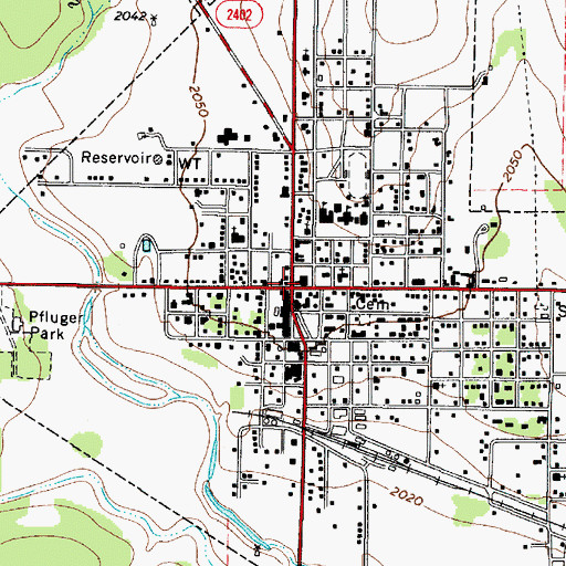 Topographic Map of Eden, TX