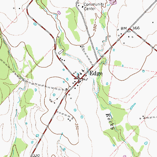 Topographic Map of Edge, TX