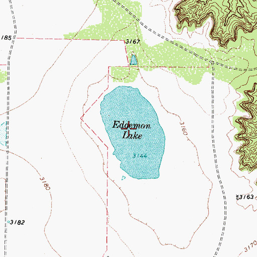 Topographic Map of Edgemon Lake, TX