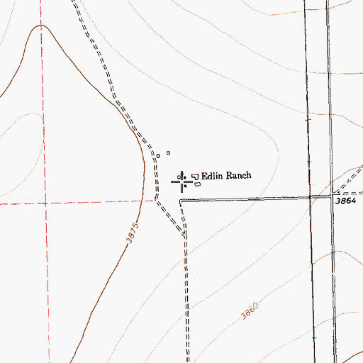 Topographic Map of Edlin Ranch, TX