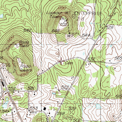 Topographic Map of Edmonson Cemetery, TX
