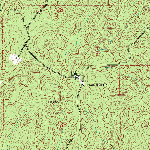 Topographic Map of Flint Hill Cemetery, AL