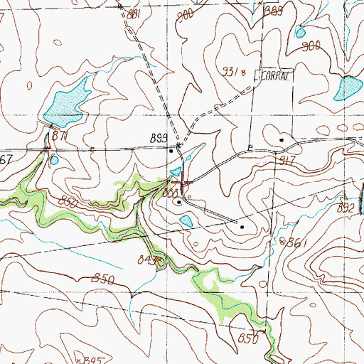 Topographic Map of Edwards Ranch, TX