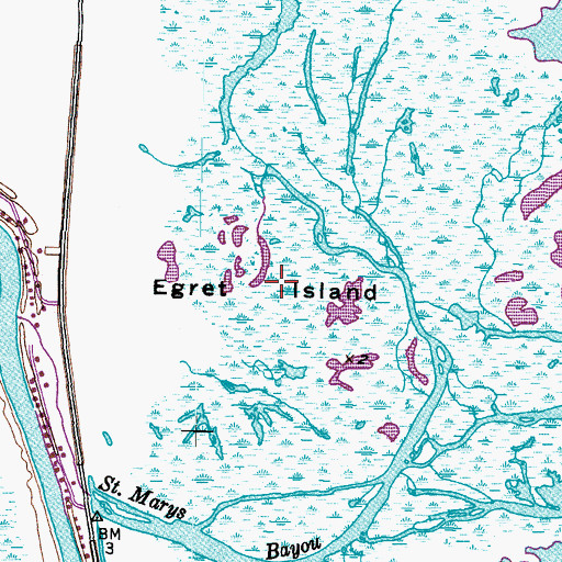 Topographic Map of Egret Island, TX