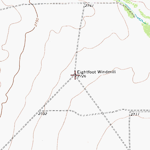 Topographic Map of Eightfoot Windmill, TX