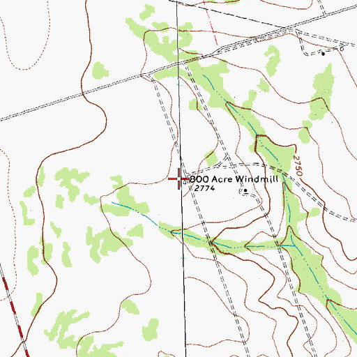 Topographic Map of Eighthundred Acre Windmill, TX