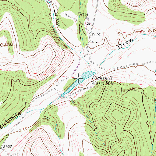 Topographic Map of Eightmile Waterhole, TX