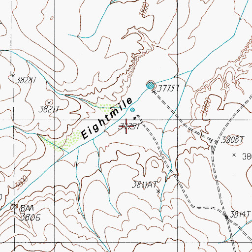 Topographic Map of Eightmile Windmill, TX