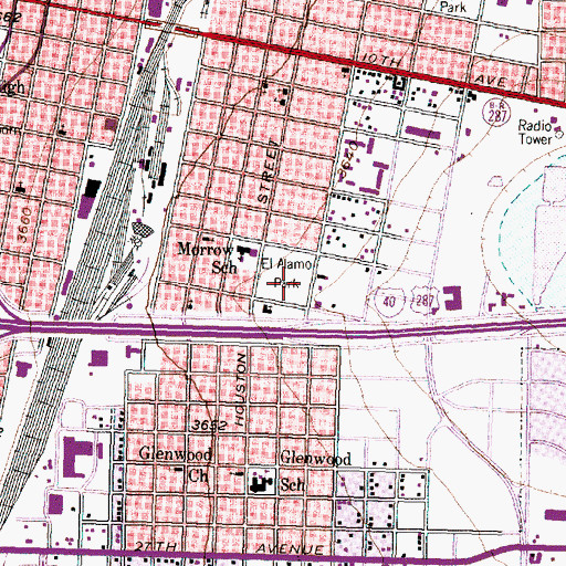 Topographic Map of El Alamo Park, TX
