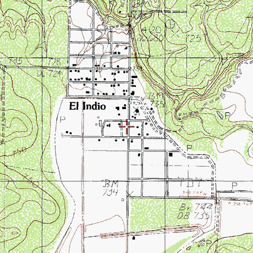 Topographic Map of El Indio, TX