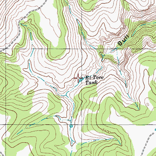 Topographic Map of El Toro Tank, TX