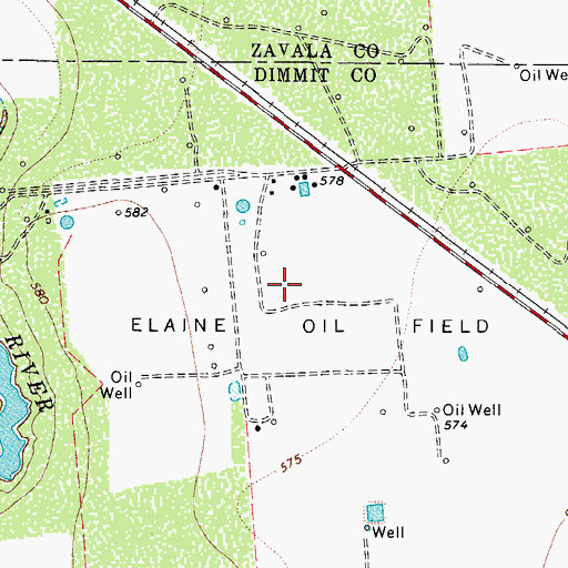 Topographic Map of Elaine Oil Field, TX