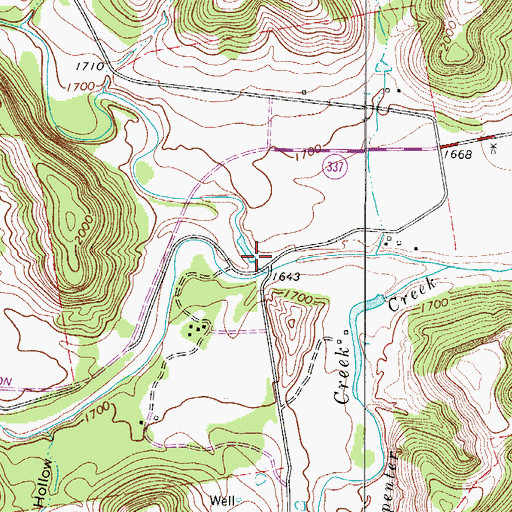 Topographic Map of Elam Creek, TX