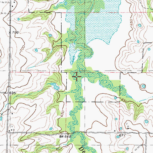 Topographic Map of Elba Creek, TX