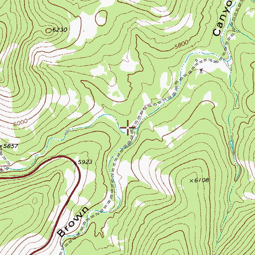 Topographic Map of Elbow Canyon, TX