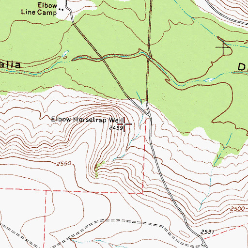 Topographic Map of Elbow Horsetrap Well, TX
