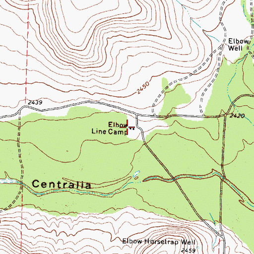 Topographic Map of Elbow Line Camp, TX