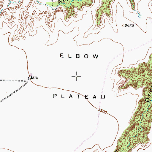 Topographic Map of Elbow Plateau, TX