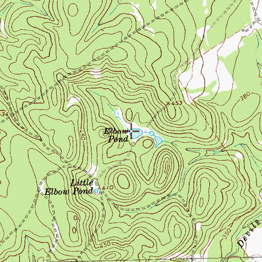 Topographic Map of Elbow Pond, TX