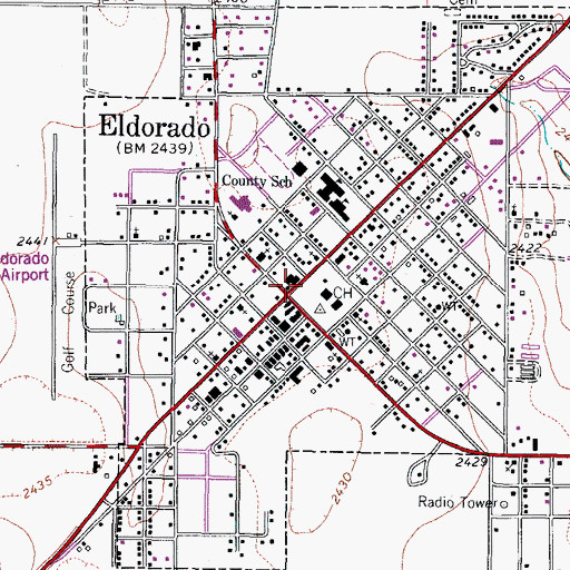 Topographic Map of Eldorado, TX