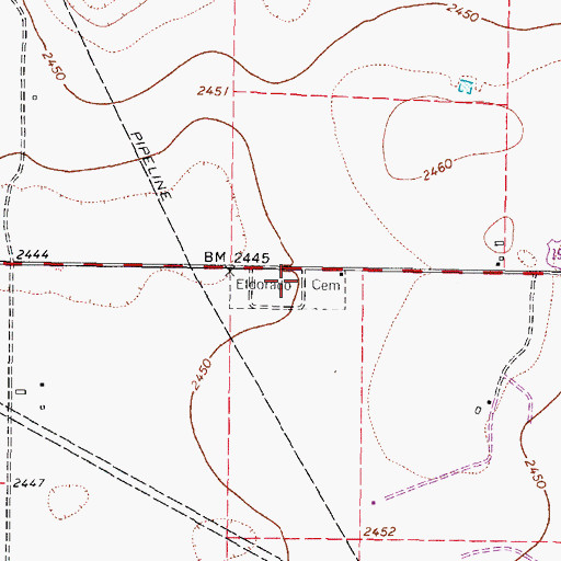 Topographic Map of Eldorado Cemetery, TX