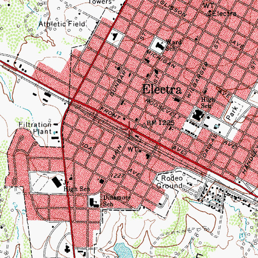 Topographic Map of Electra, TX