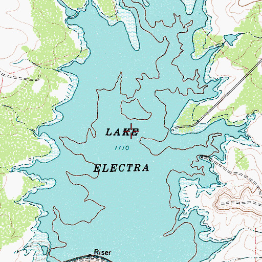 Topographic Map of Lake Electra, TX