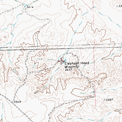 Topographic Map of Elephant Head Windmill, TX