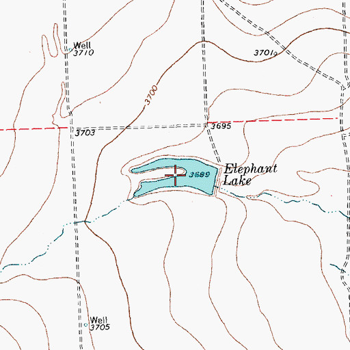 Topographic Map of Elephant Lake, TX