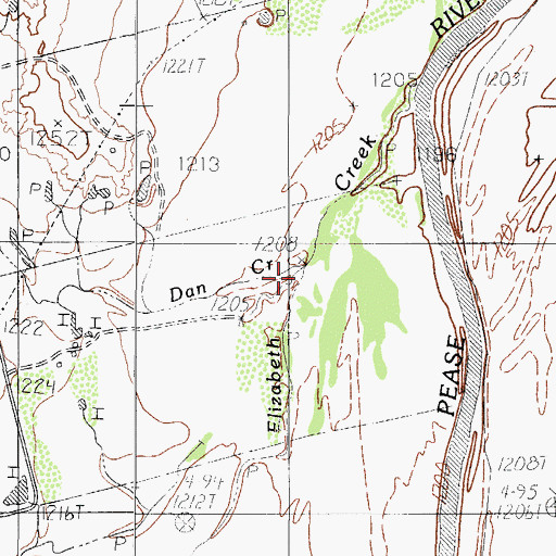 Topographic Map of Elizabeth Creek, TX