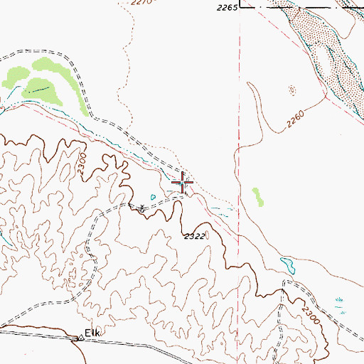 Topographic Map of Elk Creek, TX