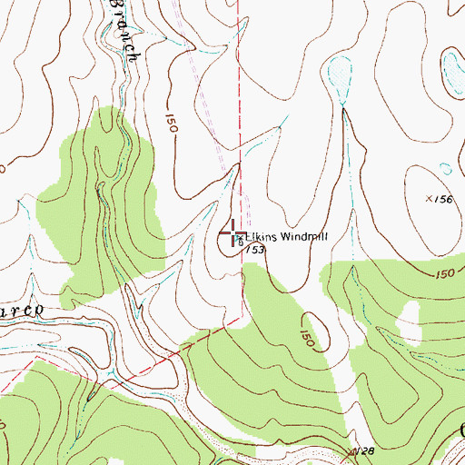 Topographic Map of Elkins Windmill, TX
