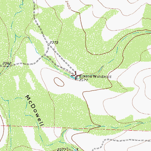 Topographic Map of Elkins Windmill, TX