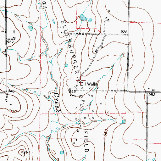 Topographic Map of Ellenburger Oil Field, TX