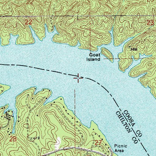 Topographic Map of Houses Island, AL