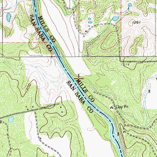 Topographic Map of Elliott Creek, TX