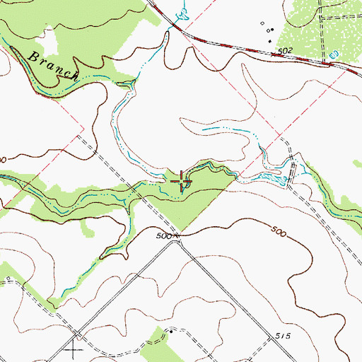 Topographic Map of Ellis Branch, TX