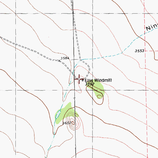 Topographic Map of Ellis Windmill, TX