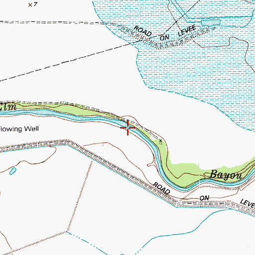 Topographic Map of Elm Bayou, TX