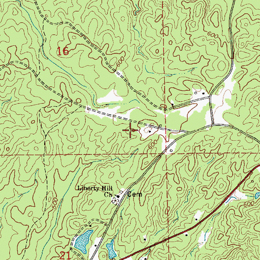 Topographic Map of Island Ford, AL