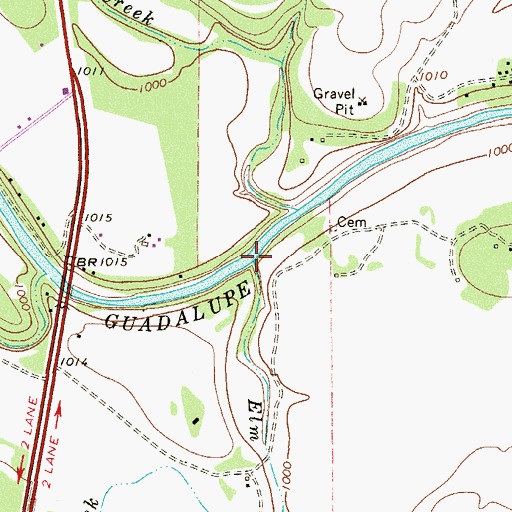Topographic Map of Elm Creek, TX